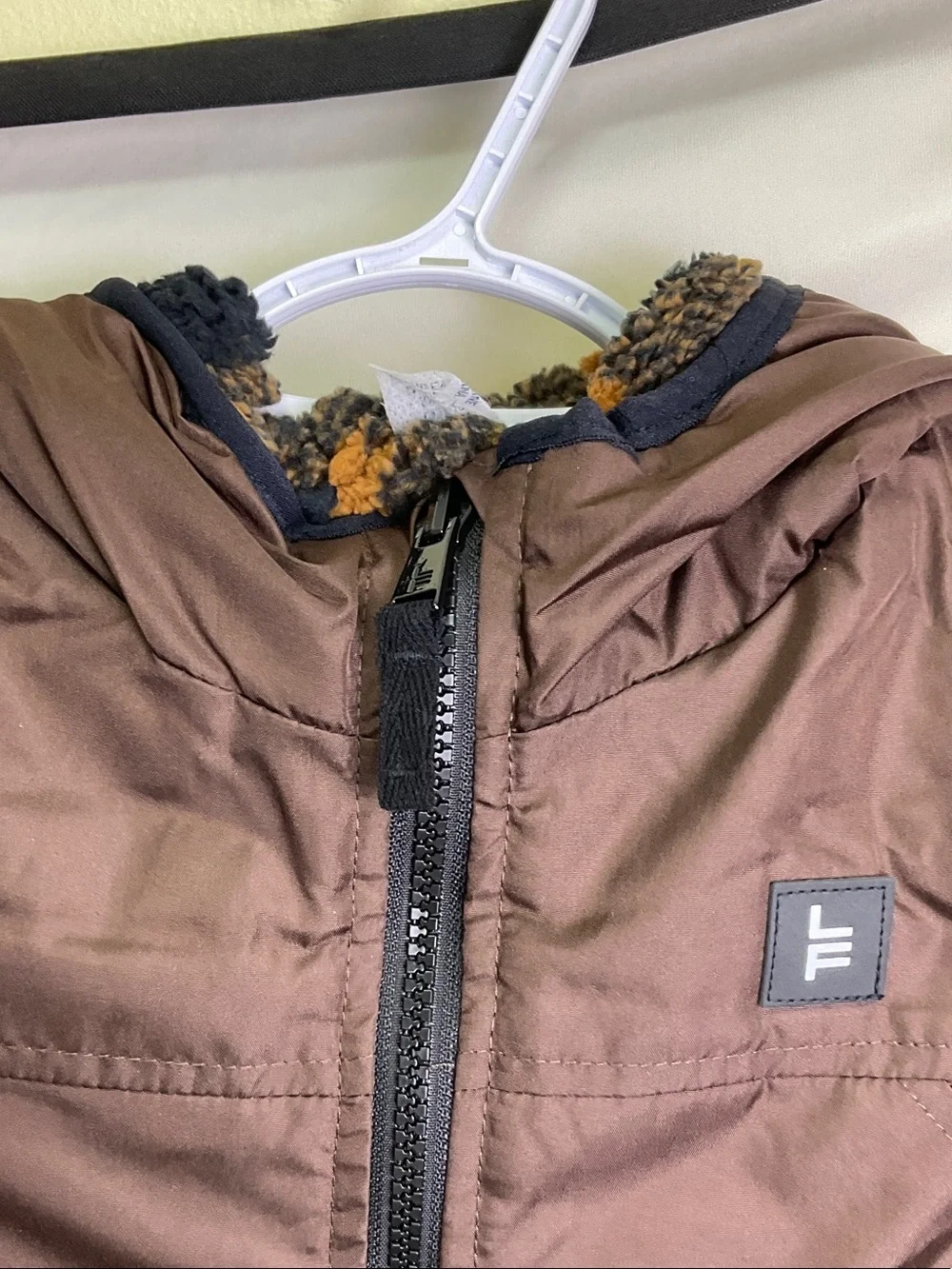 London Fog Kids Reversible Sherpa - Brown/Orange & Black